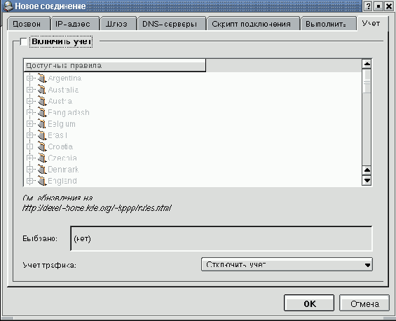 Конфигурирование kppp