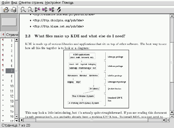 Просмотрщики файлов PS, PDF и DVI из KDE