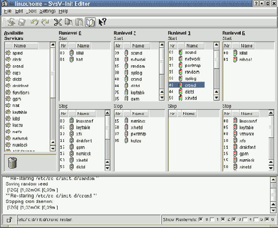 System V Init Editor ksysv
